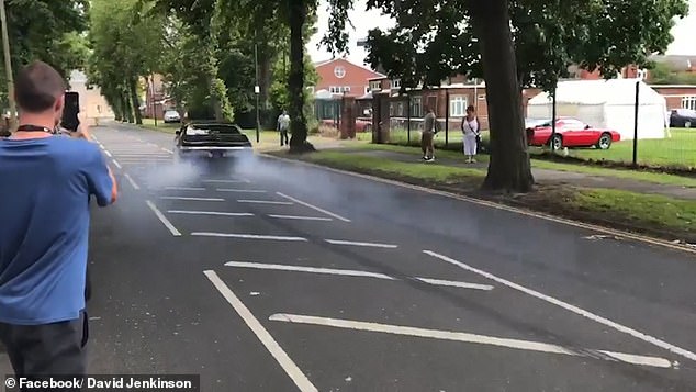 The car shot like a rocket down the  road and veered right before the driver over-compensated and hit a wall on the left-hand side