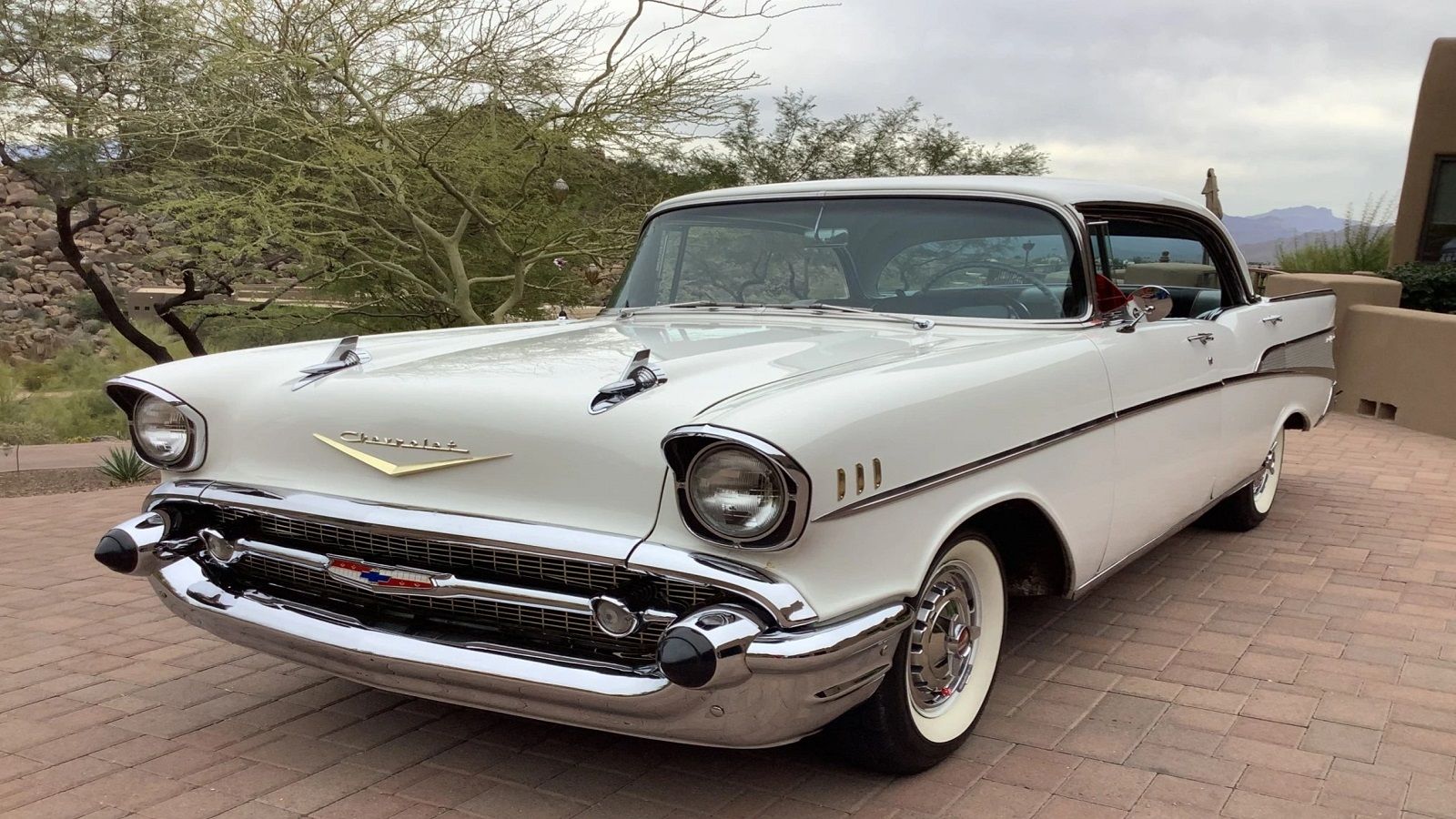 A parked 1957 Chevy Bel Air