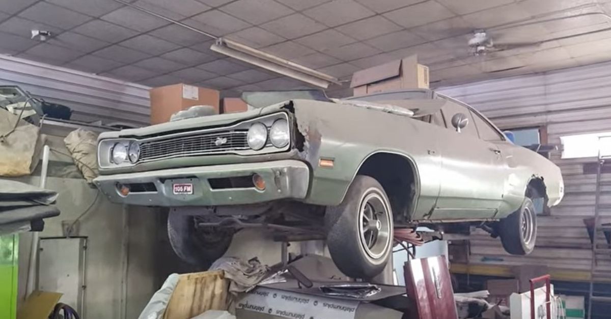 1969 Dodge SuperBee On A Lift 