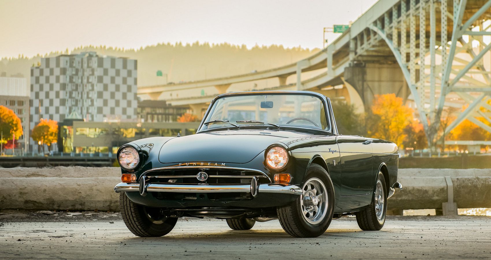 Black Sunbeam Tiger sports car