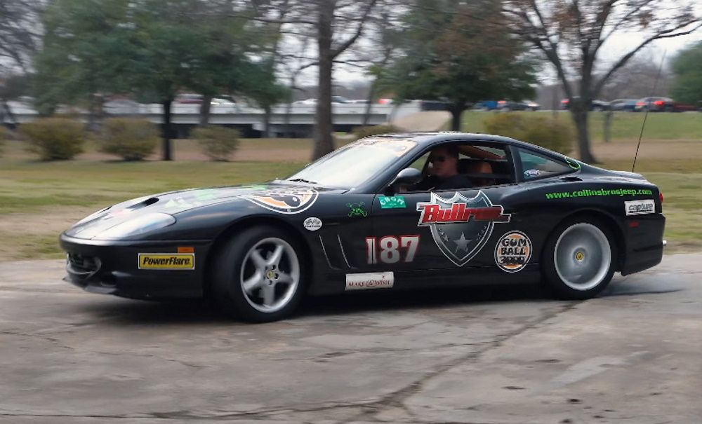 Dennis Collins driving his 1999 Ferrari 550 Maranello