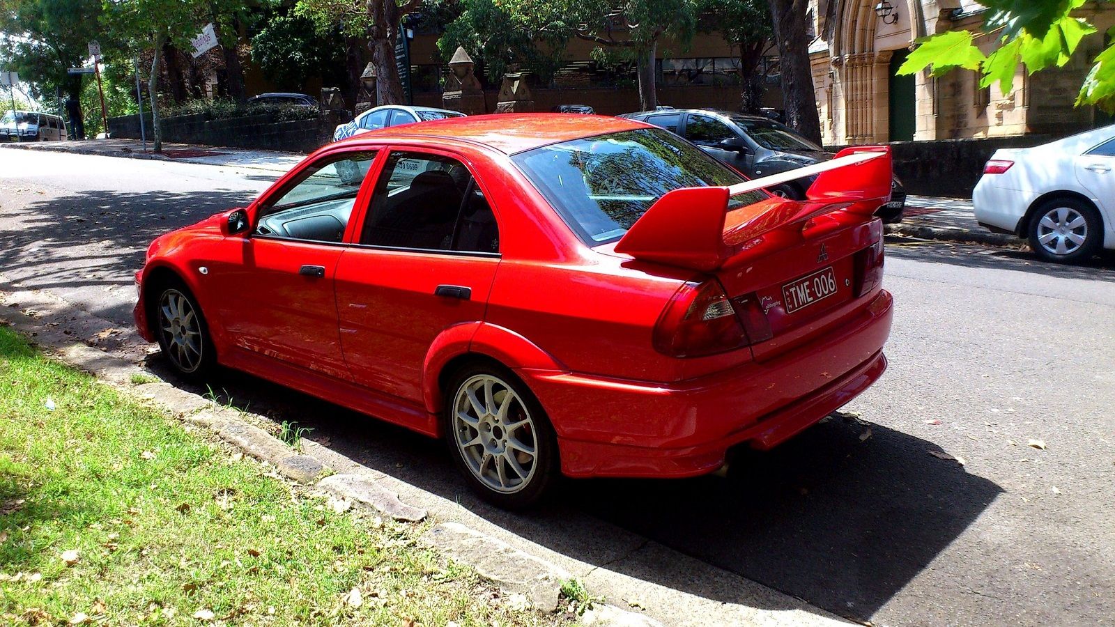 A parked Mitsubishi Lancer Evolution VI Tommi Makinen Edition