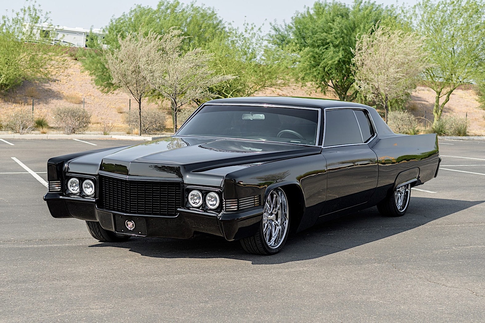 Shaved 1970 Cadillac Coupe DeVille Is the Black Nightmare in the Rearview  Mirror - autoevolution